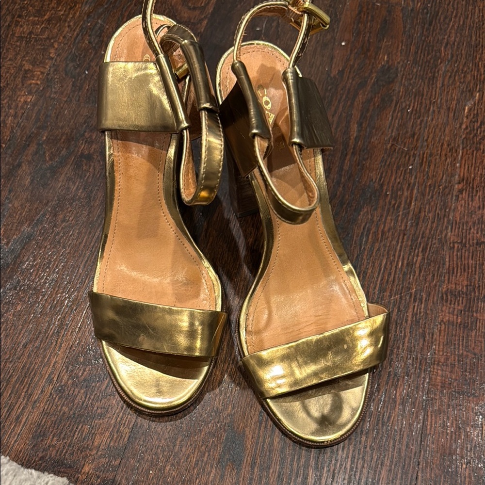 Coach Gold Glamorous Heels